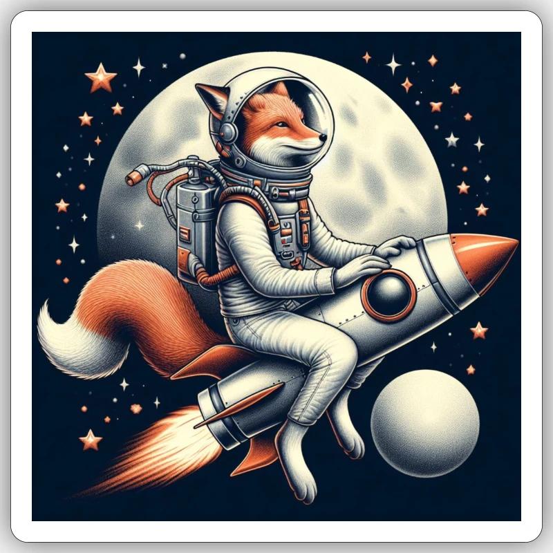 Rocket Fox Sticker size S (10 x 10 cm)