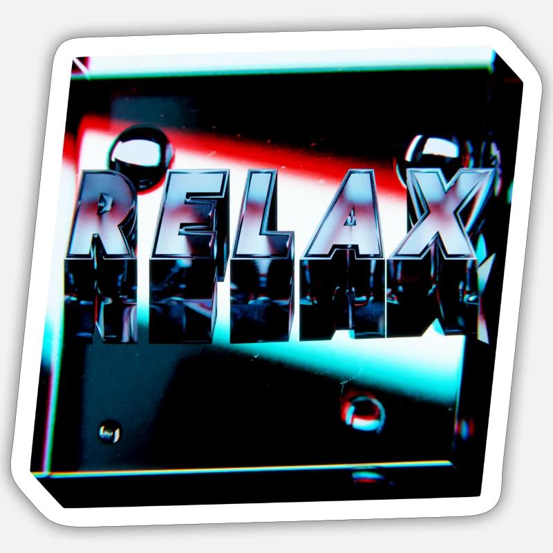 Relax - Sticker taille S (10 x 10 cm) - blanc mat