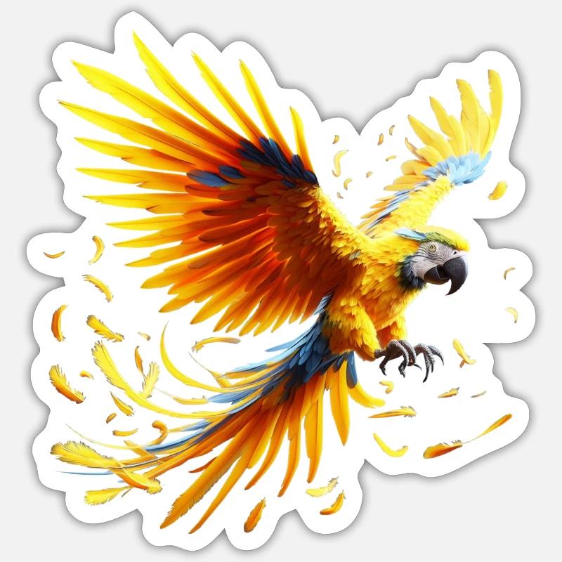 Ara (01) - Sticker taille S (10 x 10 cm) - blanc mat