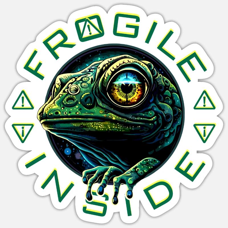 Frogile Inside - Sticker taille S (10 x 10 cm) - blanc mat