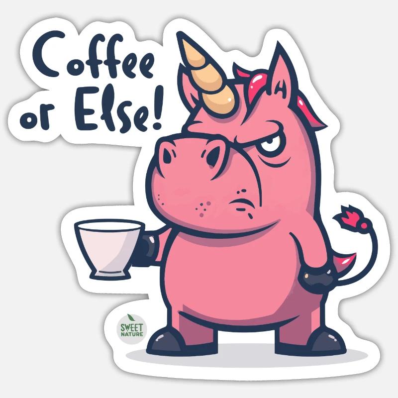 Kaffee hin oder her! - Sticker Größe S (10 x 10 cm) - Mattweiß