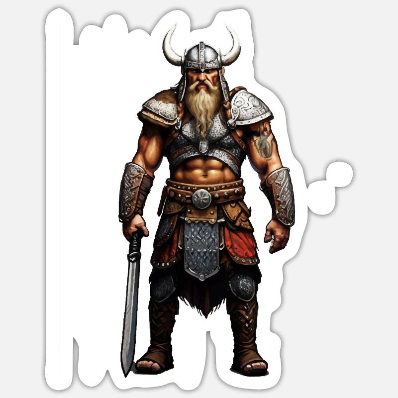 Viking Warrior Valhalla - Sticker size S (10 x 10 cm) - white matte