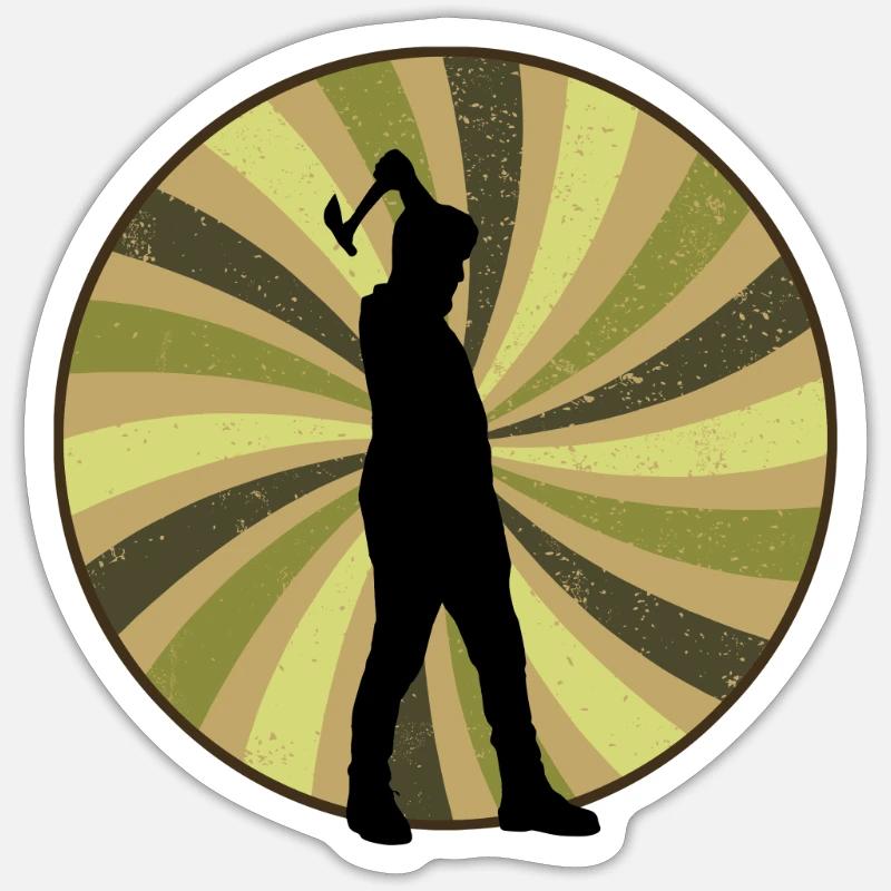 Axe Throwing Axe Throwing - Sticker size S (10 x 10 cm) - white matte