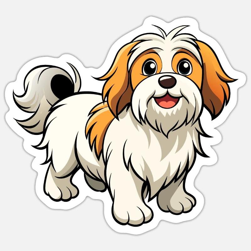 Zuversichtliche Lhasa Apso Parade Sticker Größe S (10 x 10 cm)