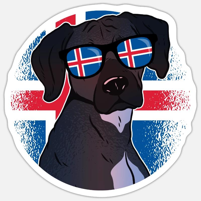 Islande - Sticker taille S (10 x 10 cm) - blanc mat