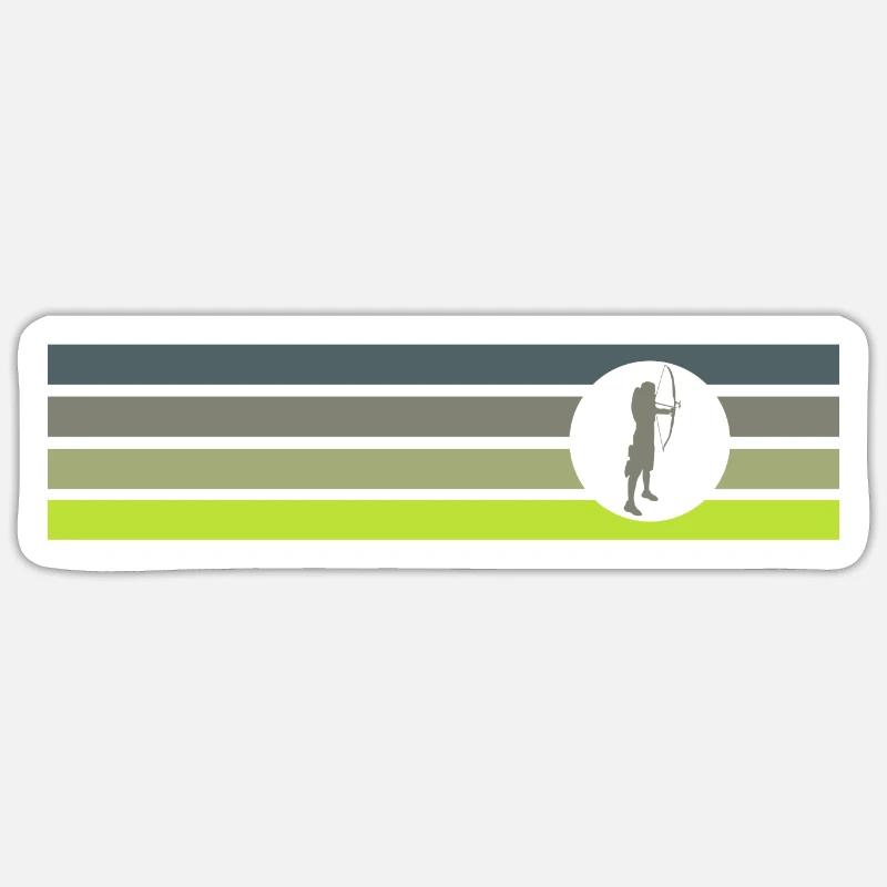Bogen Bogenschütze Bogen - Sticker Größe S (10 x 10 cm) - Mattweiß