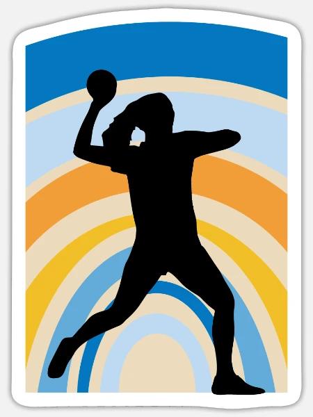 Mannschaft Dodgeball - Sticker Größe S (10 x 10 cm) - Mattweiß