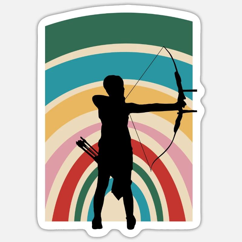 Archer Arc long Archer - Sticker taille S (10 x 10 cm) - blanc mat
