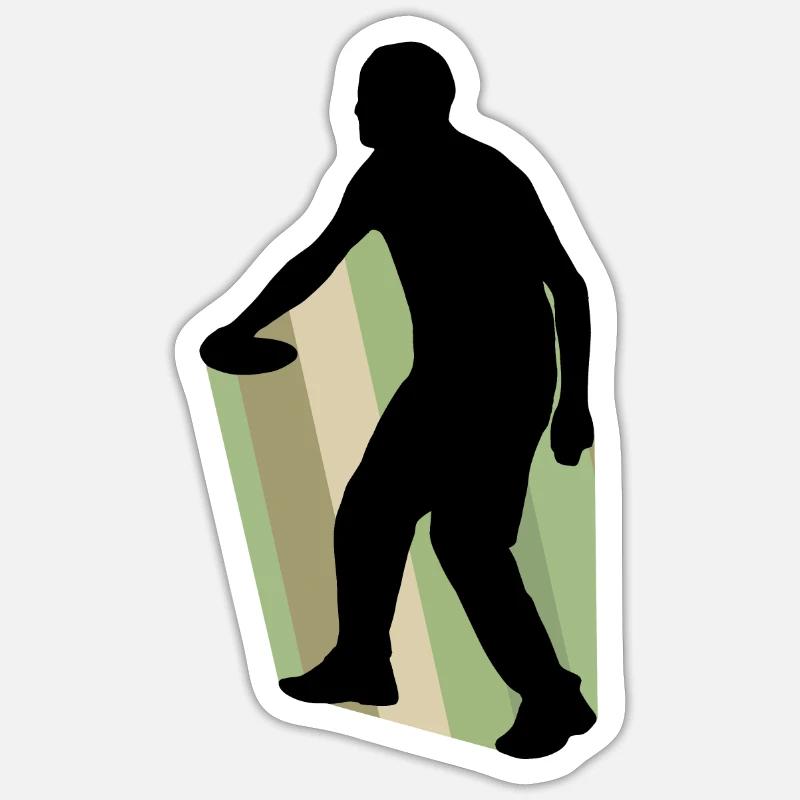 Frisbee Frisbee Disc Golfer - Sticker taille S (10 x 10 cm) - blanc mat