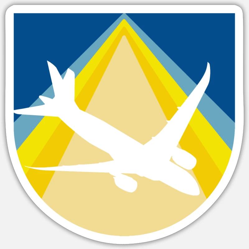 Flugzeug Flugzeug Flugzeug - Sticker Größe S (10 x 10 cm) - Mattweiß