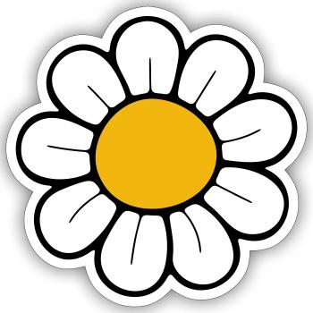 Daisy - Sticker size S (10 x 10 cm) - white matte - Front