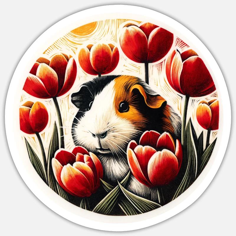 Guinea Pig - Sticker size S (10 x 10 cm) - white matte