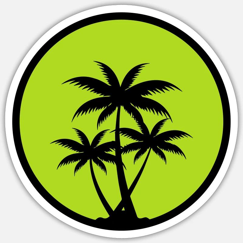Palmiers - Sticker taille S (10 x 10 cm) - blanc mat