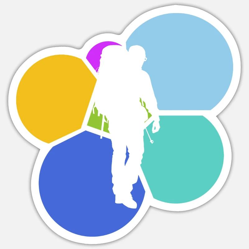 Backpacking Wandern Backpacker Sticker Größe S (10 x 10 cm)