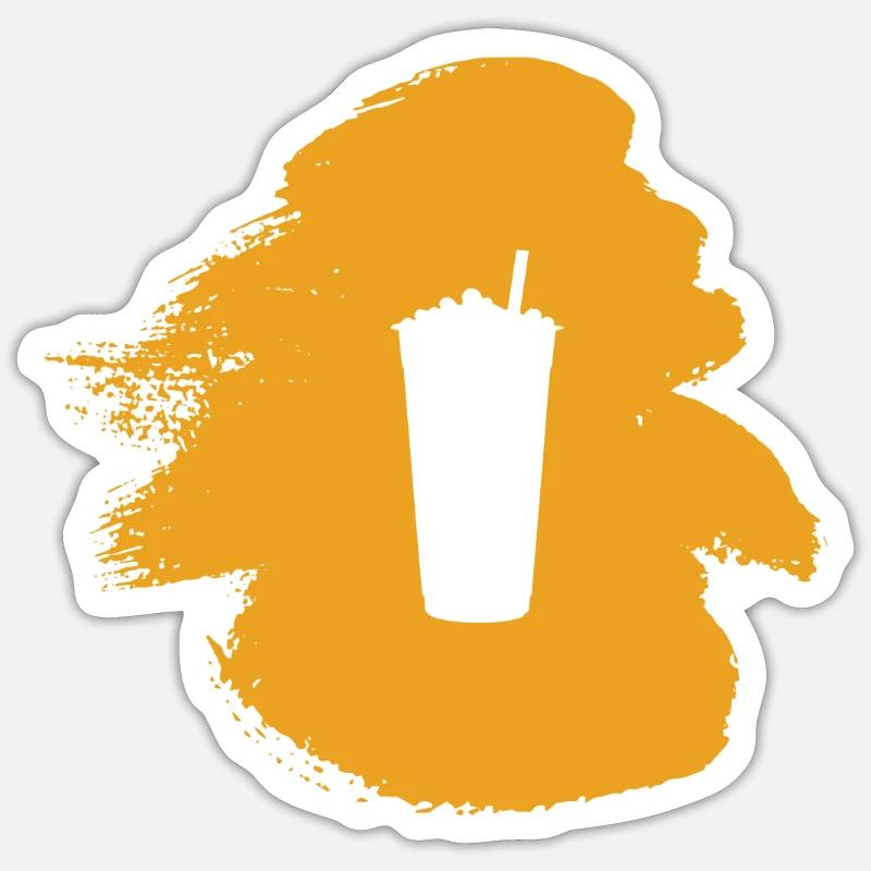 Bubble Tea Boba Tea - Sticker taille S (10 x 10 cm) - blanc mat