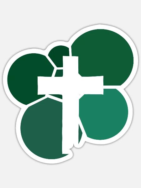 Bibelvers Bibelvers Kirche - Sticker Größe S (10 x 10 cm) - Mattweiß