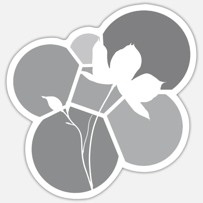 Fleur botanique Fleur Sticker taille S (10 x 10 cm)