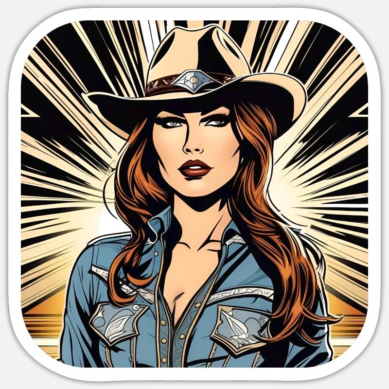 Fille de l’Ouest cool Sticker taille S (10 x 10 cm)