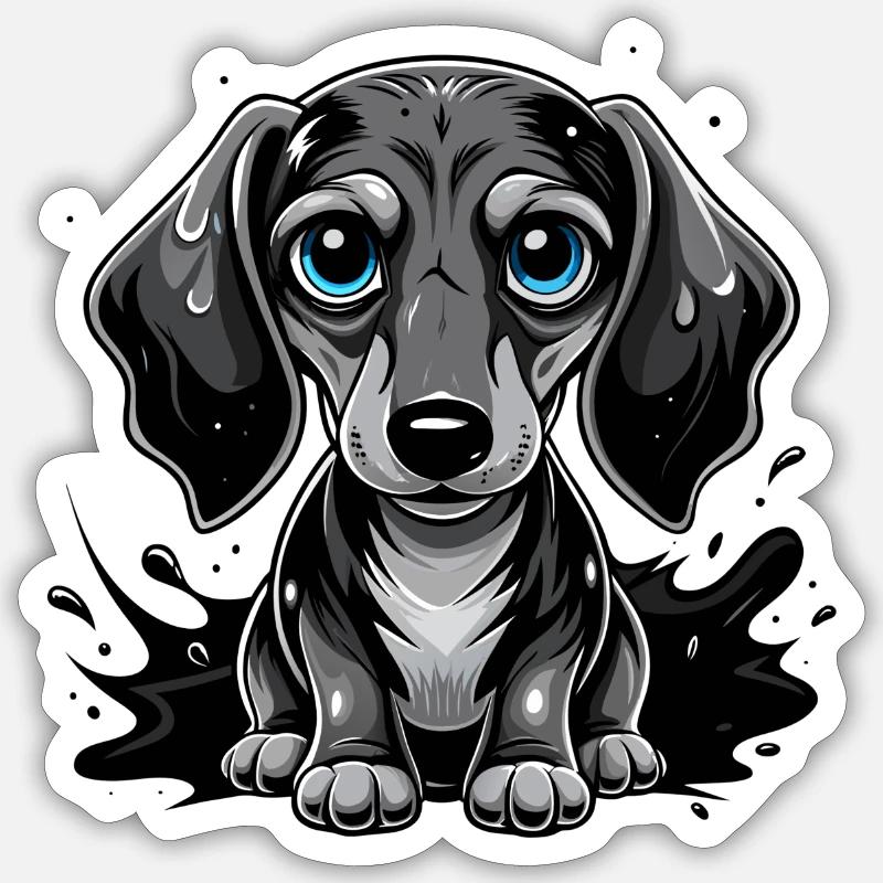 teckel Sticker taille S (10 x 10 cm)