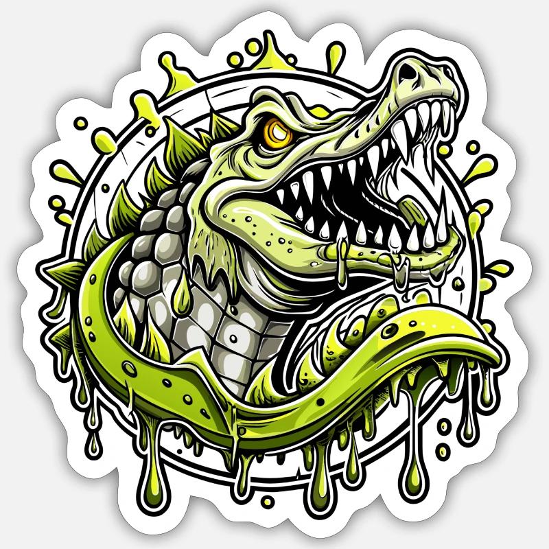 Crocodile - Sticker taille S (10 x 10 cm) - blanc mat