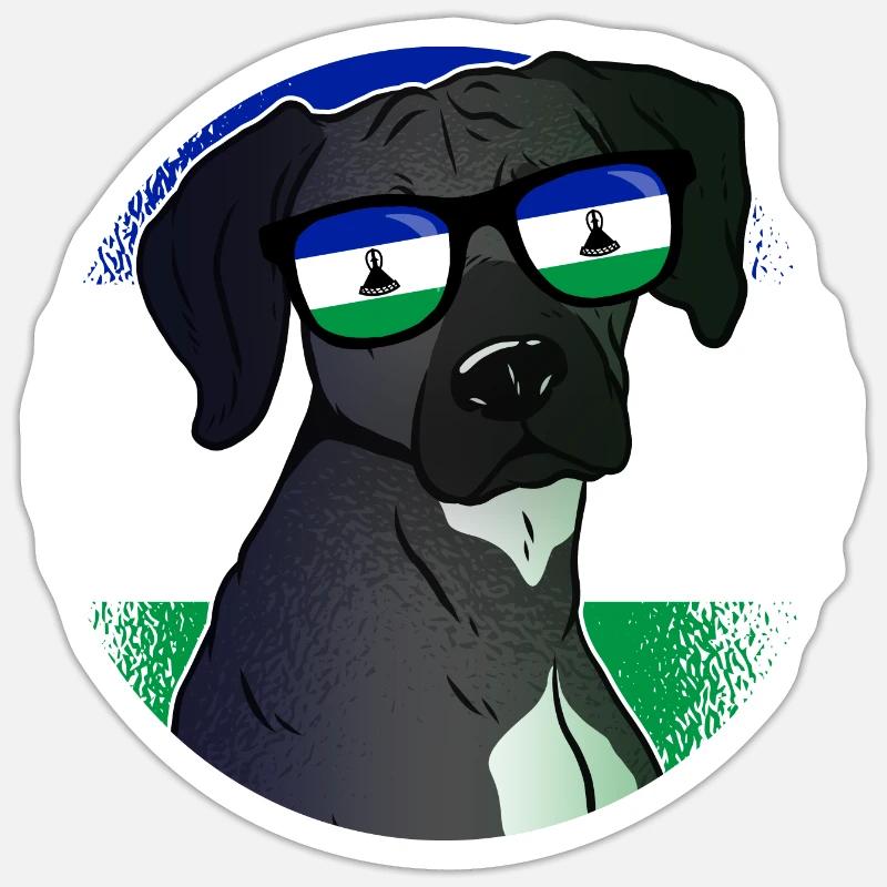 Lesotho - Sticker Größe S (10 x 10 cm) - Mattweiß