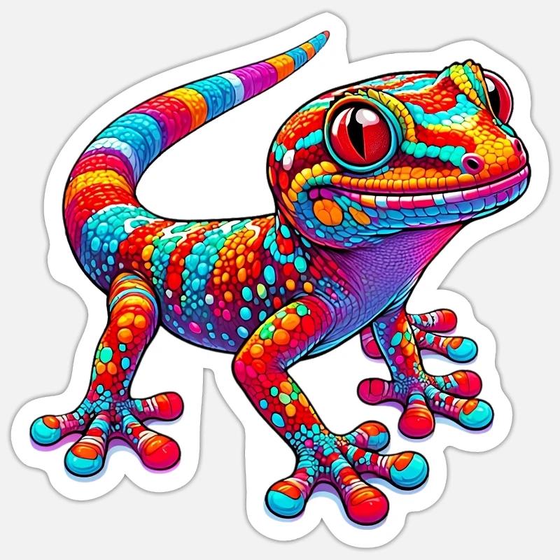 Gecko - Sticker Größe S (10 x 10 cm) - Mattweiß