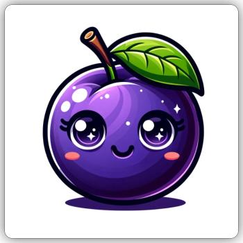 Plum purple - Sticker size S (10 x 10 cm) - white matte - Front
