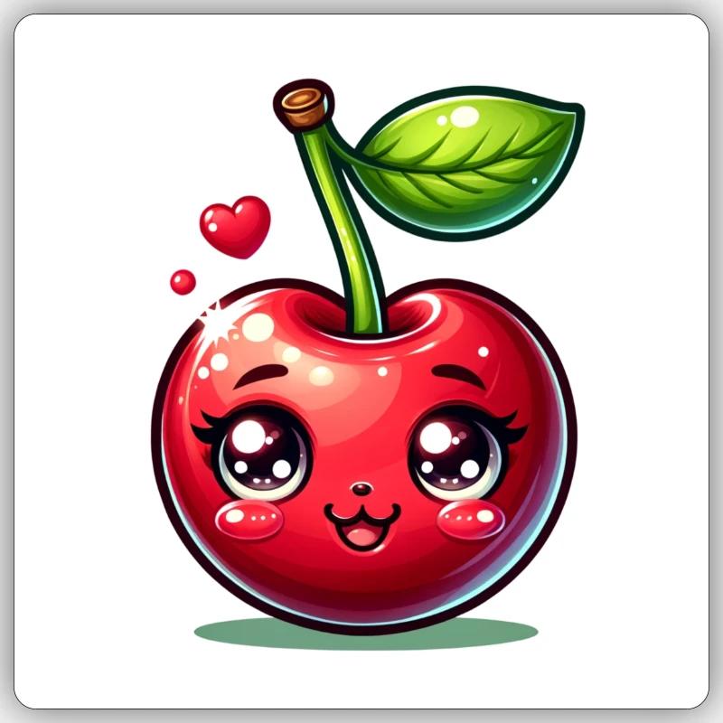 Kirsche Sticker Größe S (10 x 10 cm)