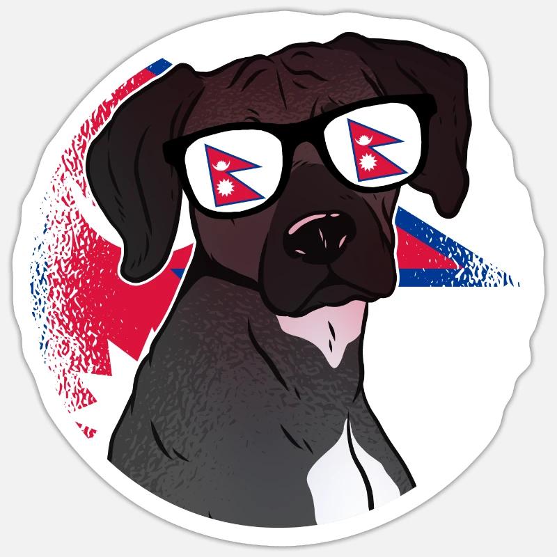 Népal - Sticker taille S (10 x 10 cm) - blanc mat