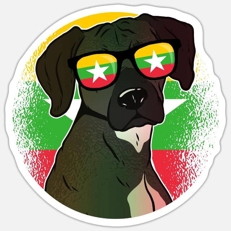 Myanmar - Sticker Größe S (10 x 10 cm) - Mattweiß