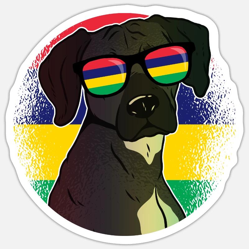 Mauritius - Sticker Größe S (10 x 10 cm) - Mattweiß