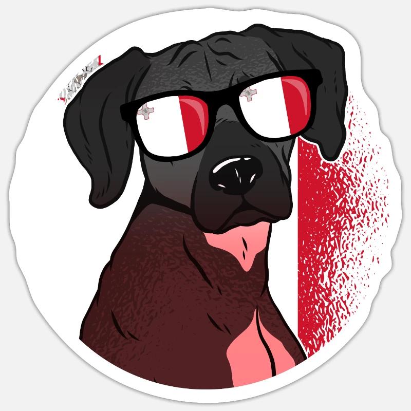 Malte - Sticker taille S (10 x 10 cm) - blanc mat