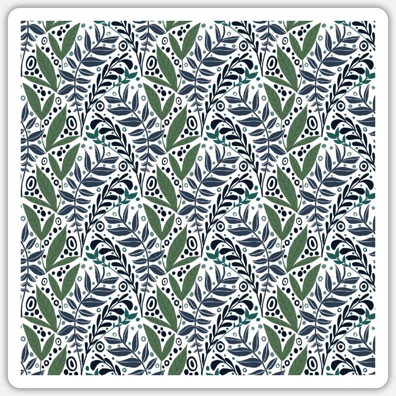 Seamless Pattern / Muster / Gemustert Blätter Sticker Größe S (10 x 10 cm)
