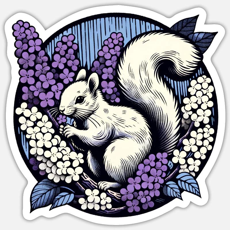 Lilac Squirrel - Sticker size S (10 x 10 cm) - white matte