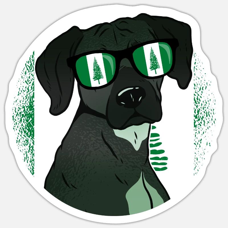 Île Norfolk - Sticker taille S (10 x 10 cm) - blanc mat