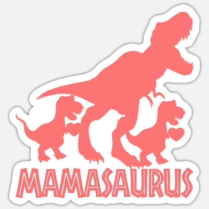 Le Mamasaurus - Sticker taille S (10 x 10 cm) - blanc mat