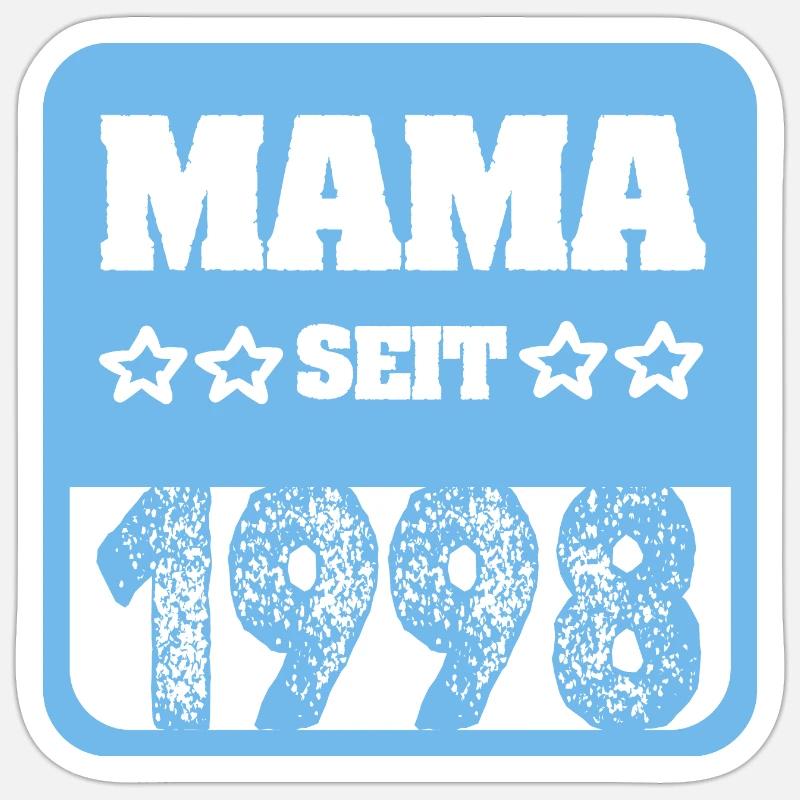 Maman 1998 - Sticker taille S (10 x 10 cm) - blanc mat