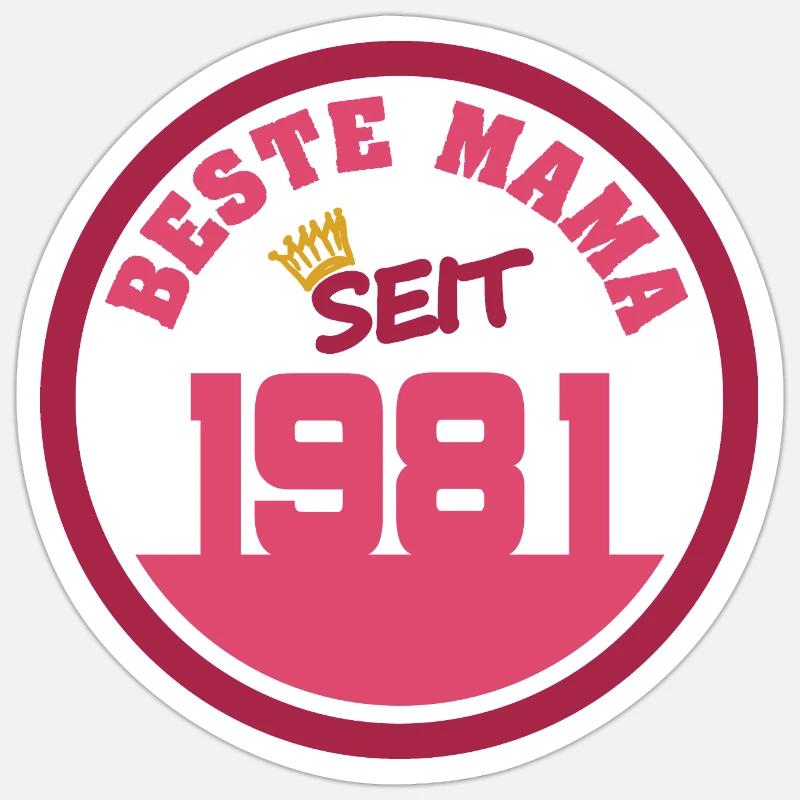 1981 1981 - Sticker taille S (10 x 10 cm) - blanc mat