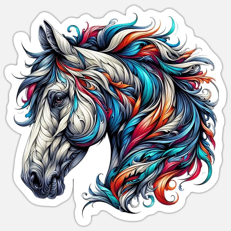 Pferd - Sticker Größe S (10 x 10 cm) - Mattweiß