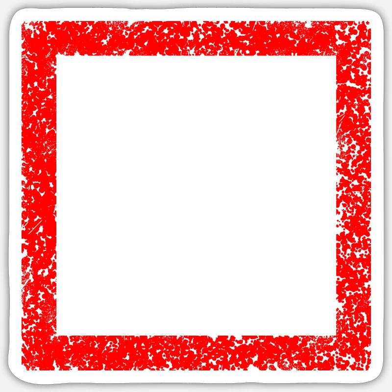 Frame / Red - Sticker size S (10 x 10 cm) - white matte