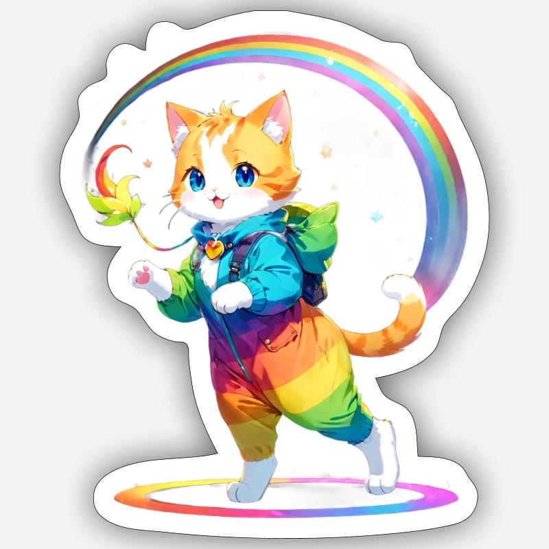 RainbowCat Sticker Größe S (10 x 10 cm)