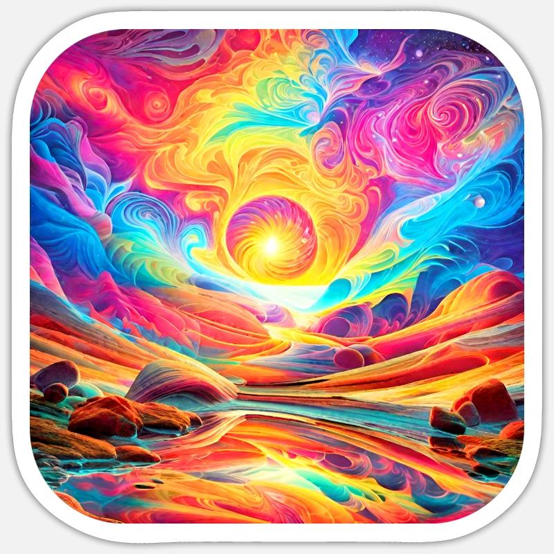 Psychedelic Motif IV - Sticker size S (10 x 10 cm) - white matte