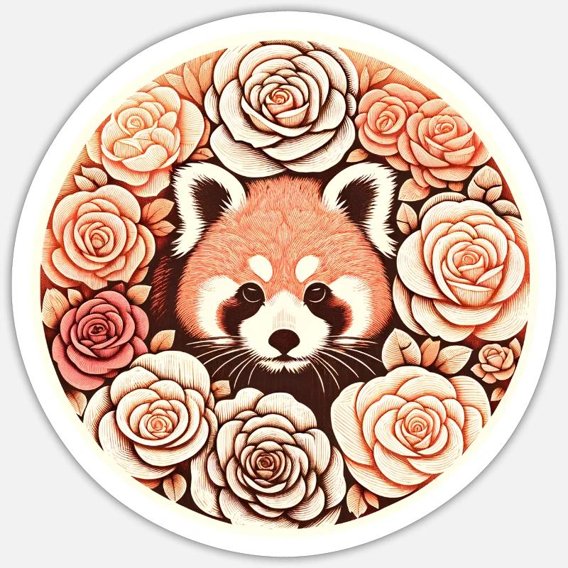 Red Panda Bear - Sticker size S (10 x 10 cm) - white matte