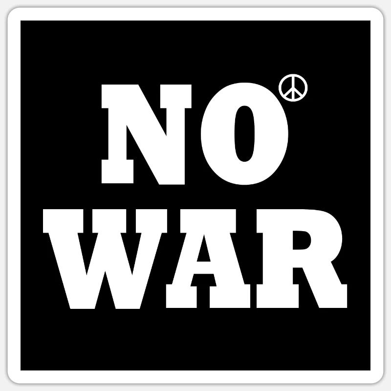 No war - Sticker taille S (10 x 10 cm) - blanc mat