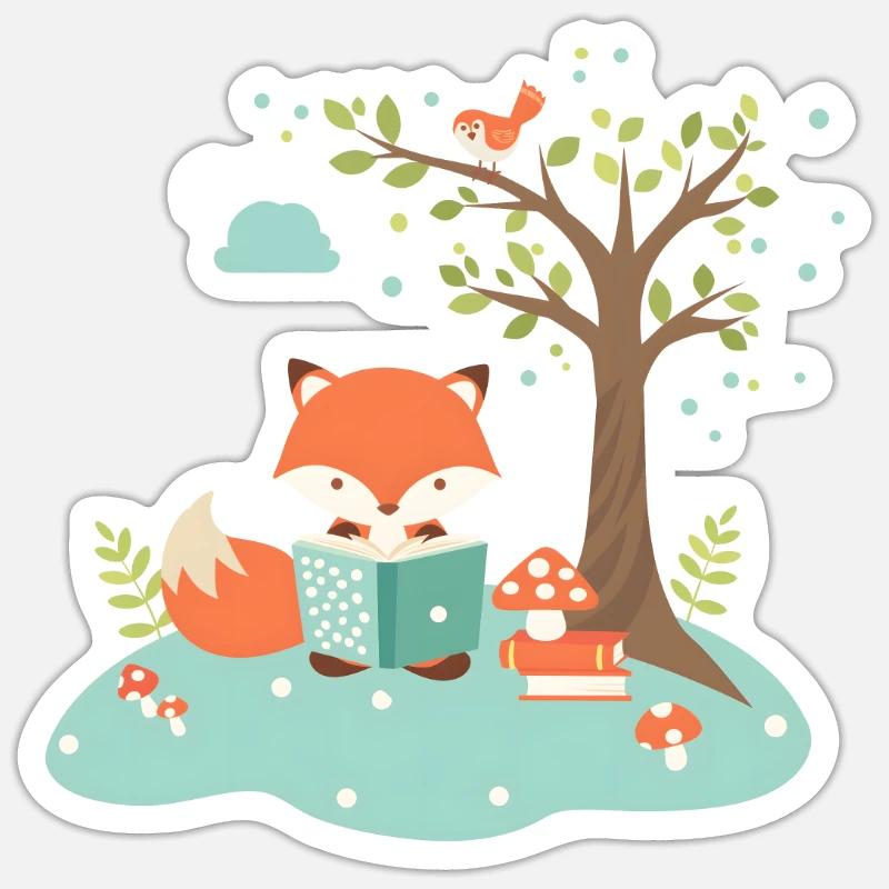 Wise Fox - Sticker size S (10 x 10 cm) - white matte