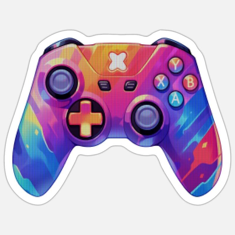 Pixel art video game controller Sticker size S (10 x 10 cm)