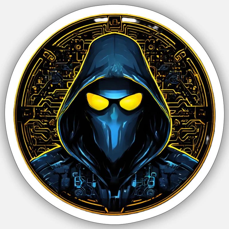 Schwedisches Hacker-Emblem - Sticker Größe S (10 x 10 cm) - Mattweiß