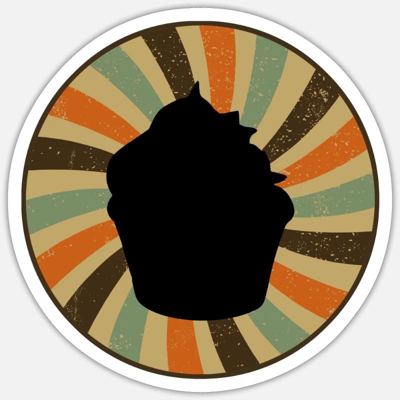 Cupcake à tartelette - Sticker taille S (10 x 10 cm) - blanc mat