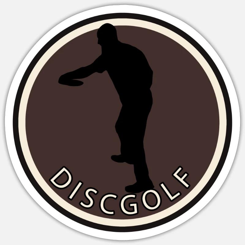 Disc Discgolf - Sticker Größe S (10 x 10 cm) - Mattweiß