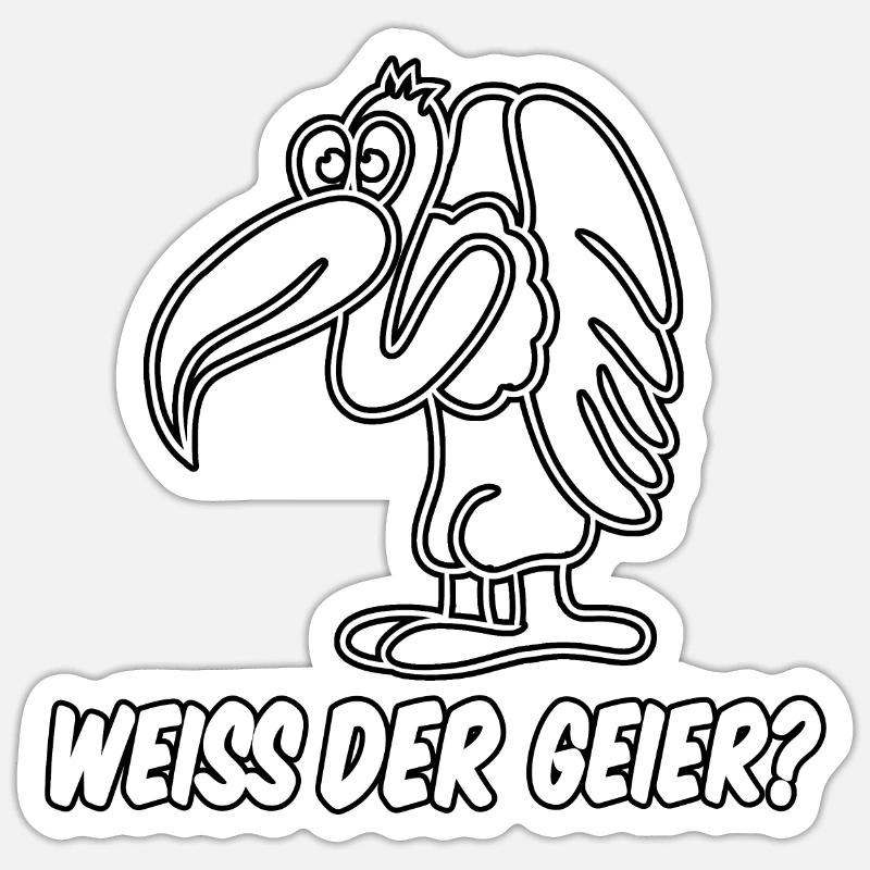 Weiss der Geier? - Sticker Größe S (10 x 10 cm) - Mattweiß